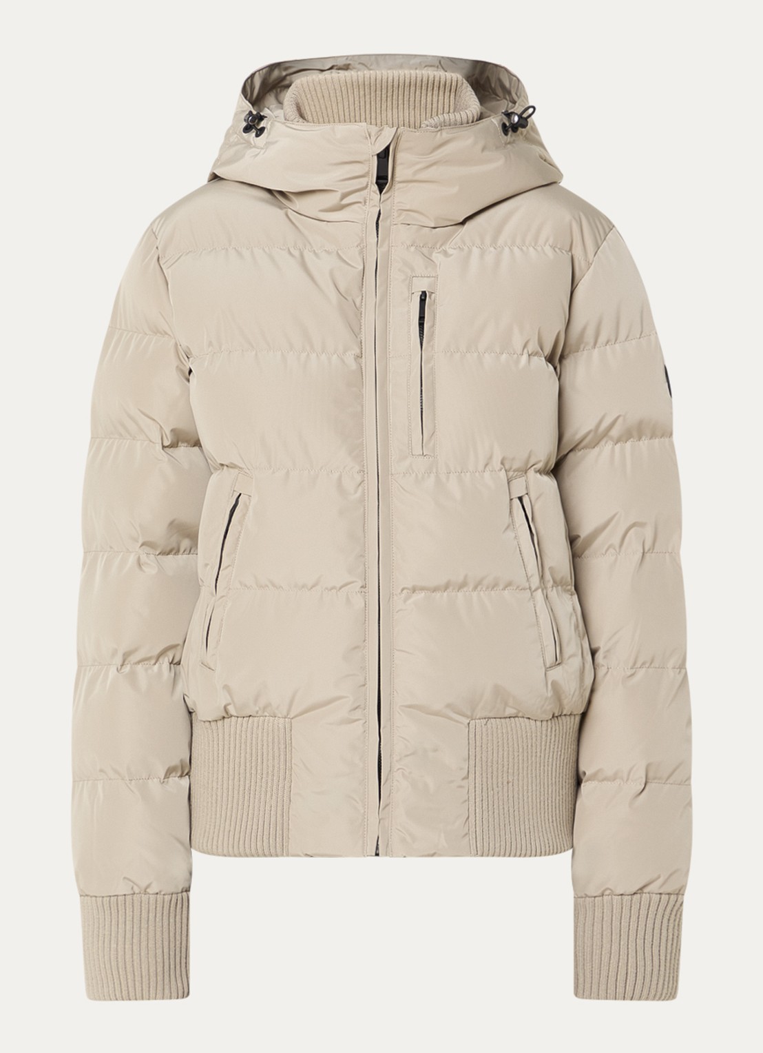 Airforce Tate gewatteerd bomberjack met capuchon en waterafstotende coating - voorkant 3 creme