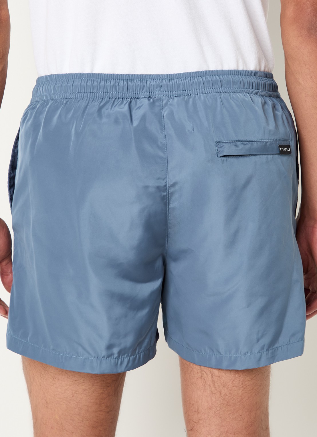 Airforce Zwemshorts met logo - achterkant 3 staalblauw