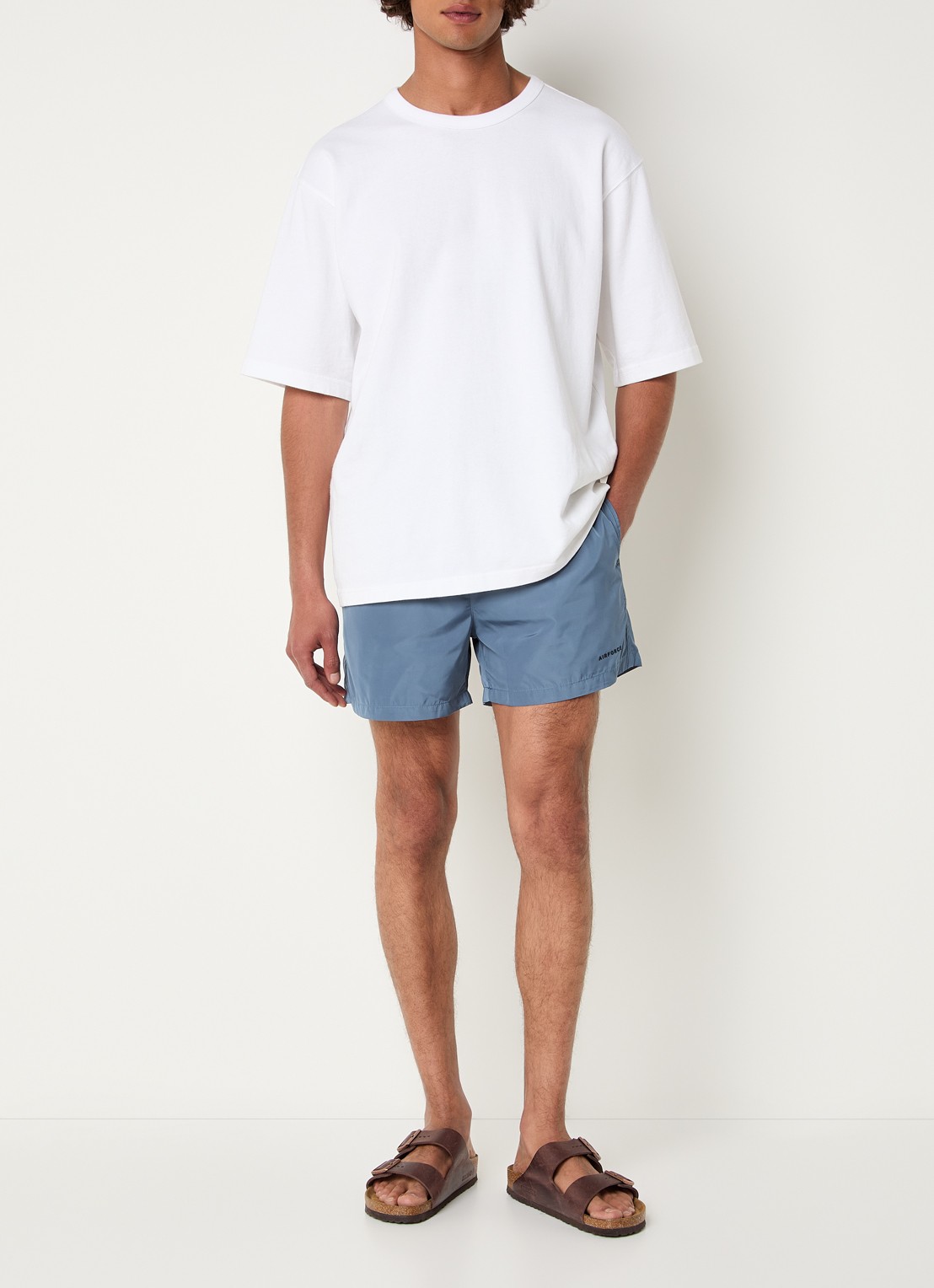 Airforce Zwemshorts met logo - voorkant 2 staalblauw