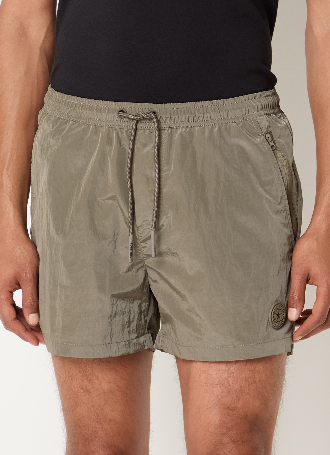 Airforce Zwemshorts met logo - detail 3 taupe