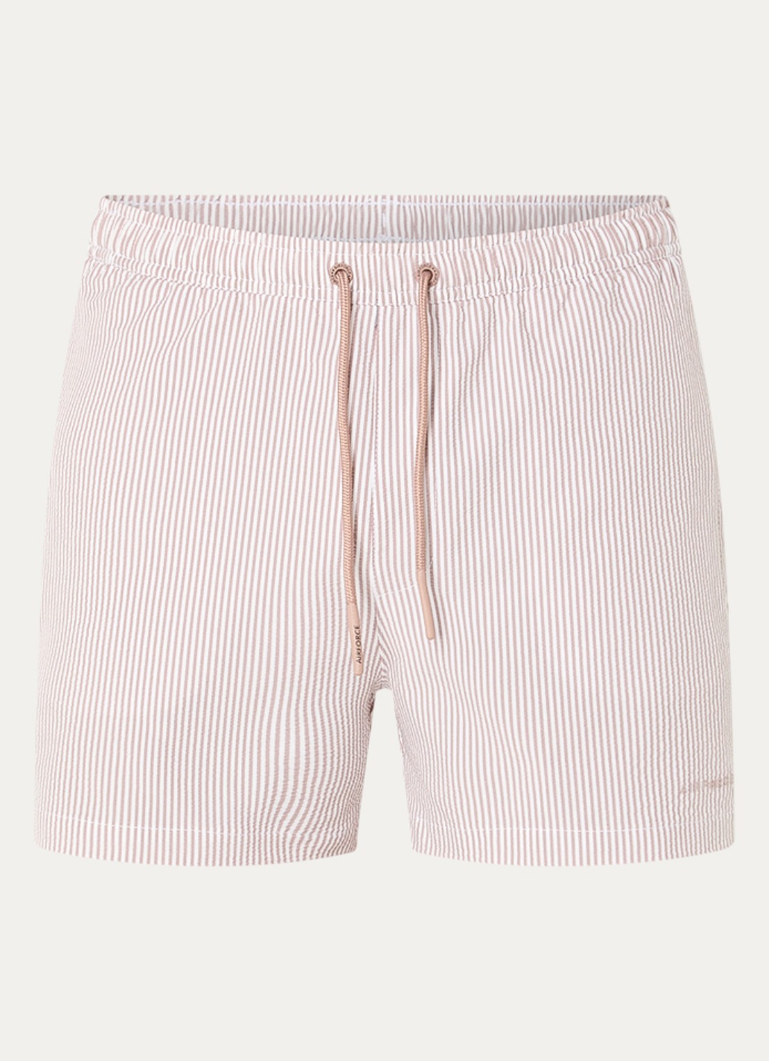 Airforce Zwemshorts met structuur en logo - voorkant lichtbruin