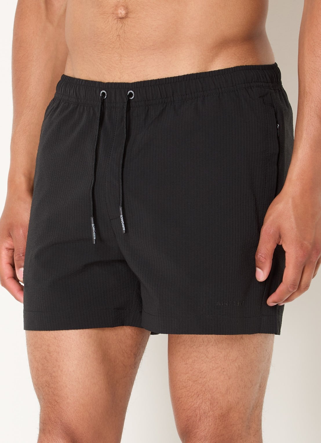 Airforce Zwemshorts met structuur en logo - detail 2 zwart