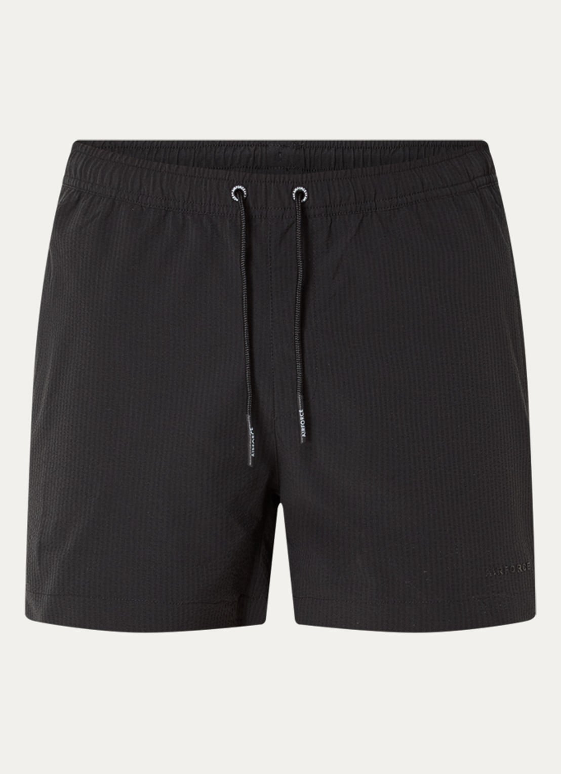 Airforce Zwemshorts met structuur en logo - voorkant 3 zwart