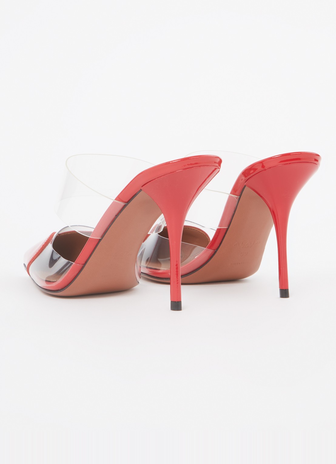 Alaïa 90 Heart muiltje met kalfsleren details - achterkant 6 rood