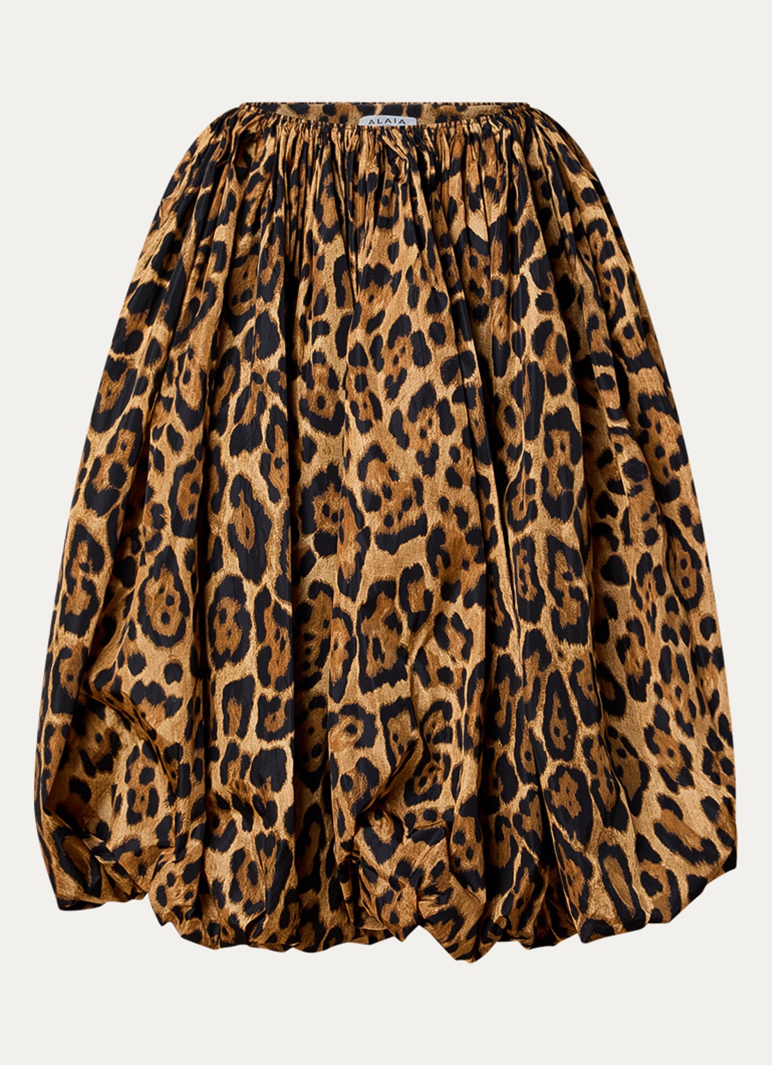 Alaïa A-lijn midi rok met panterprint - voorkant 4 cognac