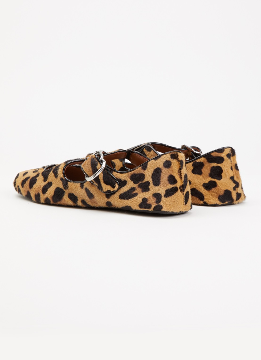 Alaïa Ballerina van kalfsleer met panterprint - achterkant 6 camel