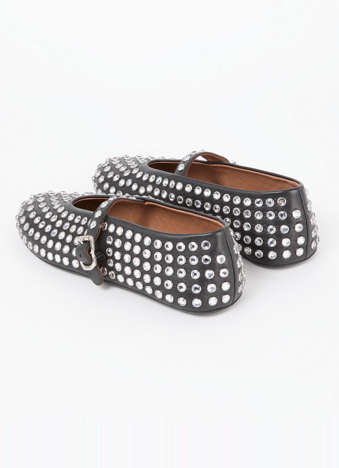 Alaïa Ballerina van lamsleer met studs - achterkant 7 zwart