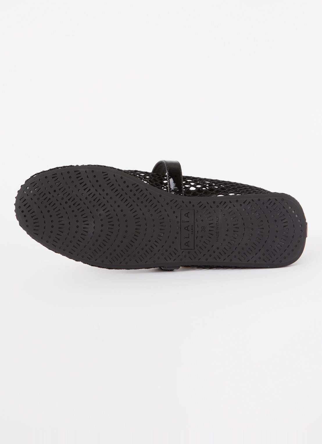 Alaïa Ballerina van mesh met details van kalfsleer - detail 5 zwart
