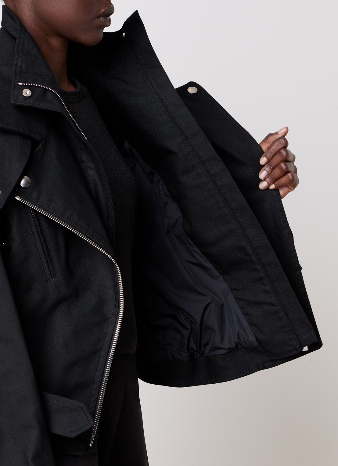 Alaïa Bikerjack met ceintuur - detail 4 zwart