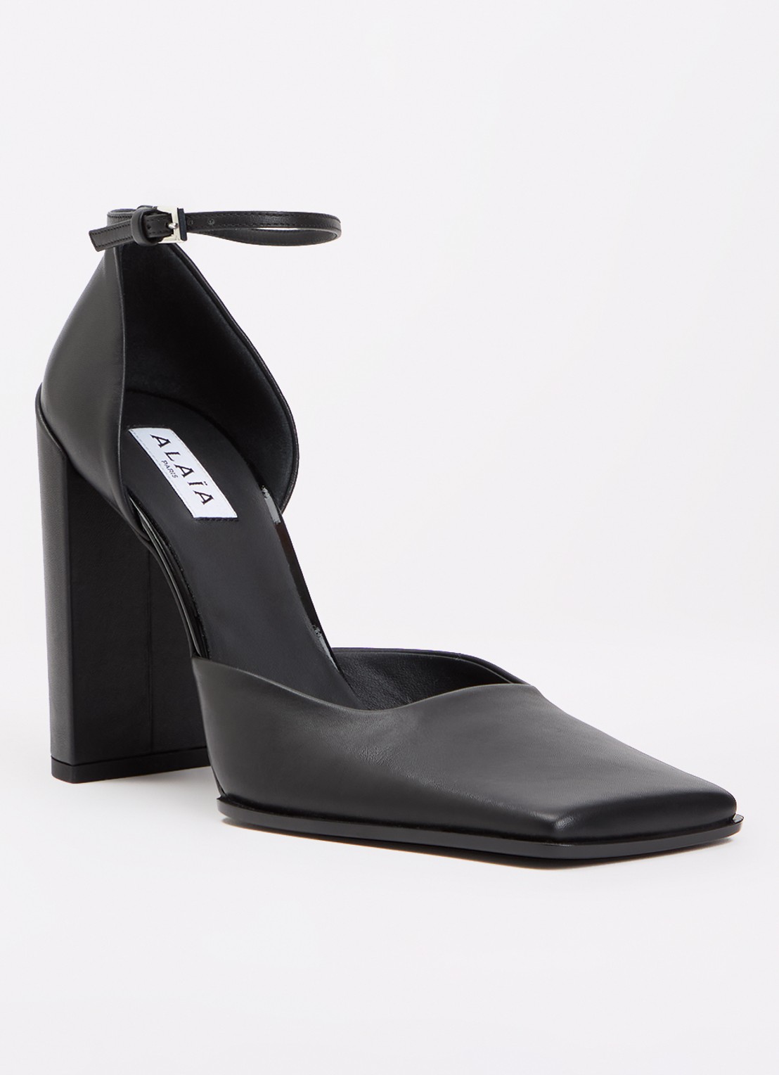 Alaïa D'Orsay sandelette van kalfsleer - voorkant zwart