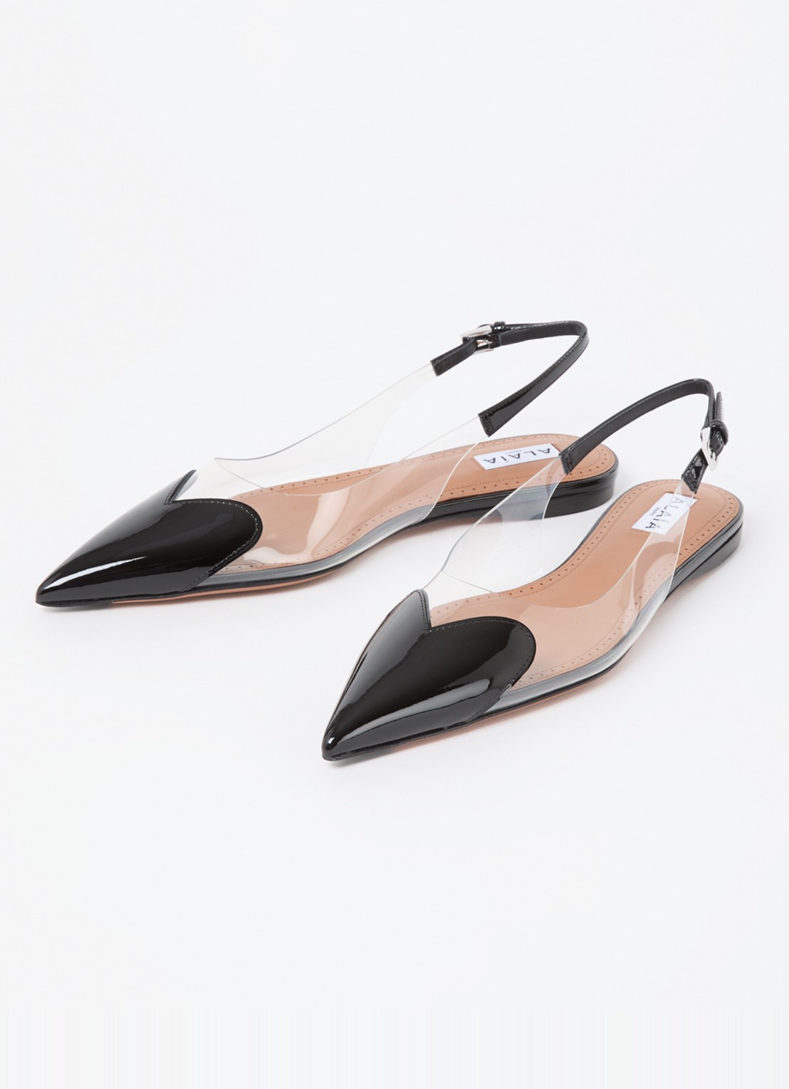Alaïa Heart slingback met kalfsleren details - detail 4 zwart