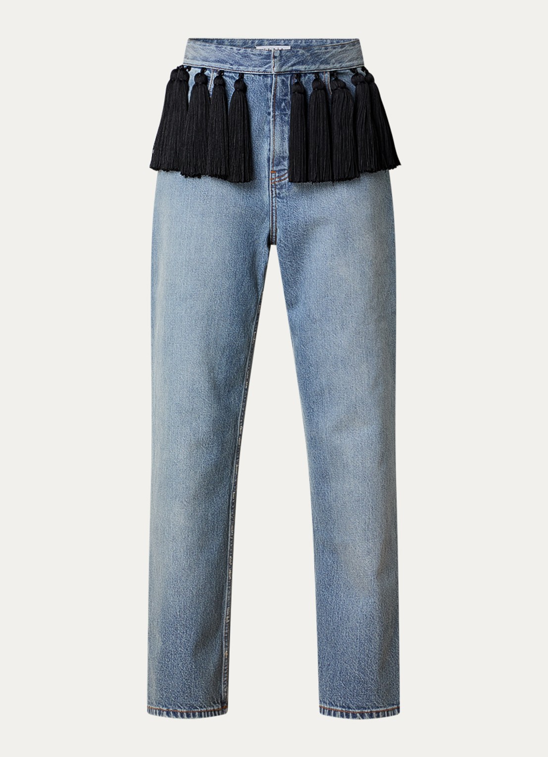 Alaïa High waist loose fit jeans met medium wassing - voorkant 4 indigo