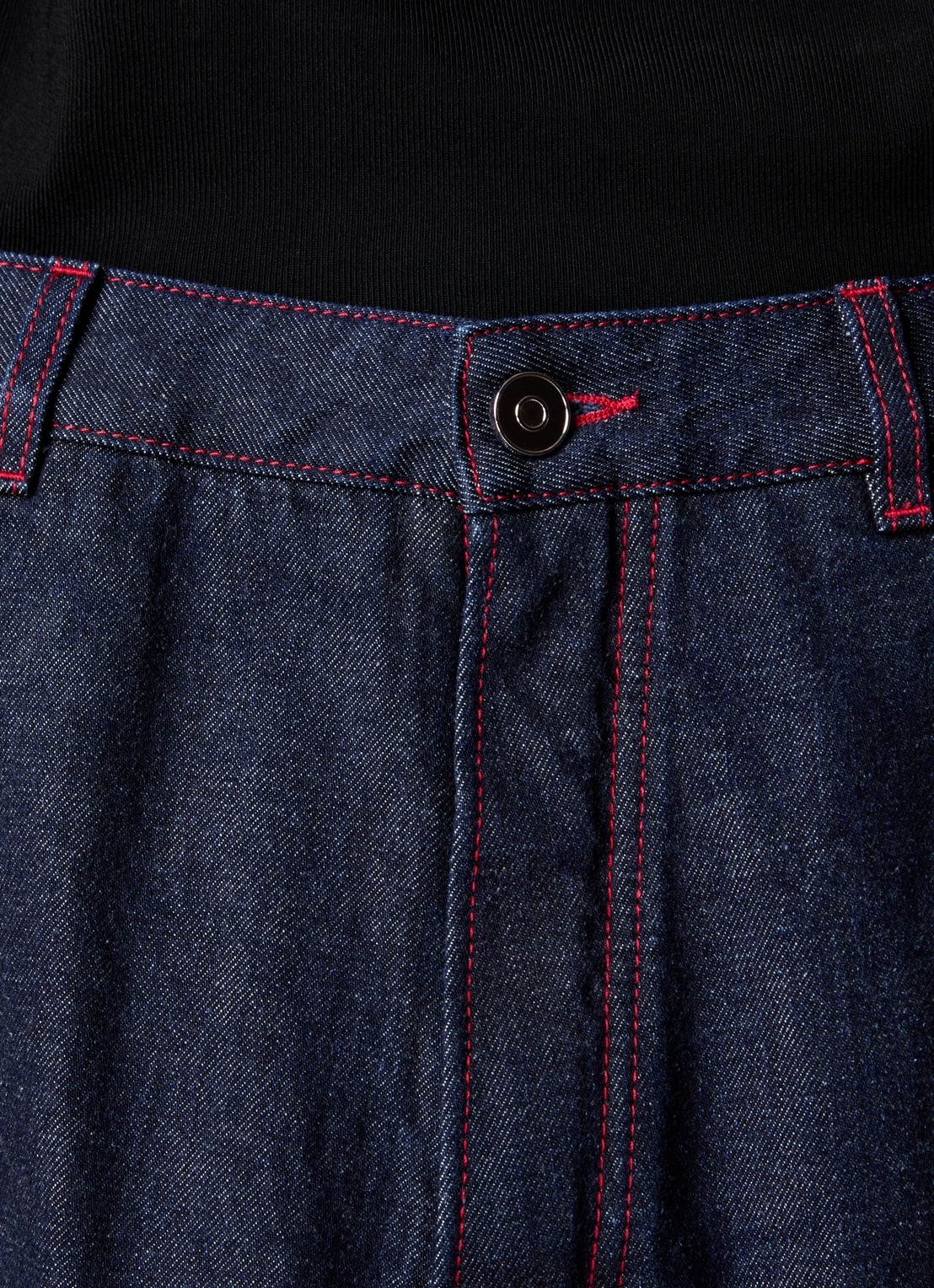 Alaïa High waist loose fit jeans met steekzakken - detail 6 indigo
