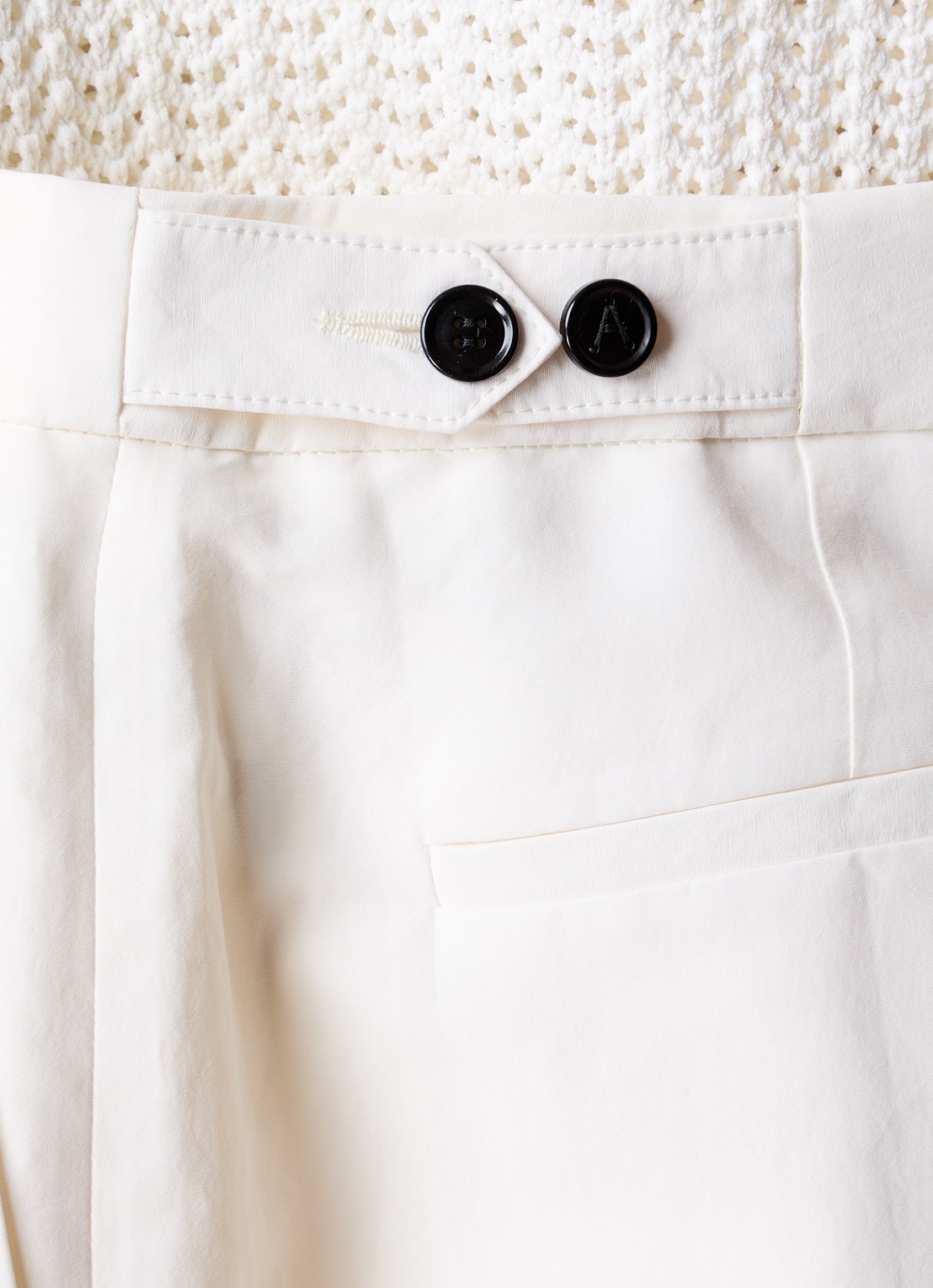 Alaïa High waist loose fit pantalon met steekzakken - detail 4 gebroken wit