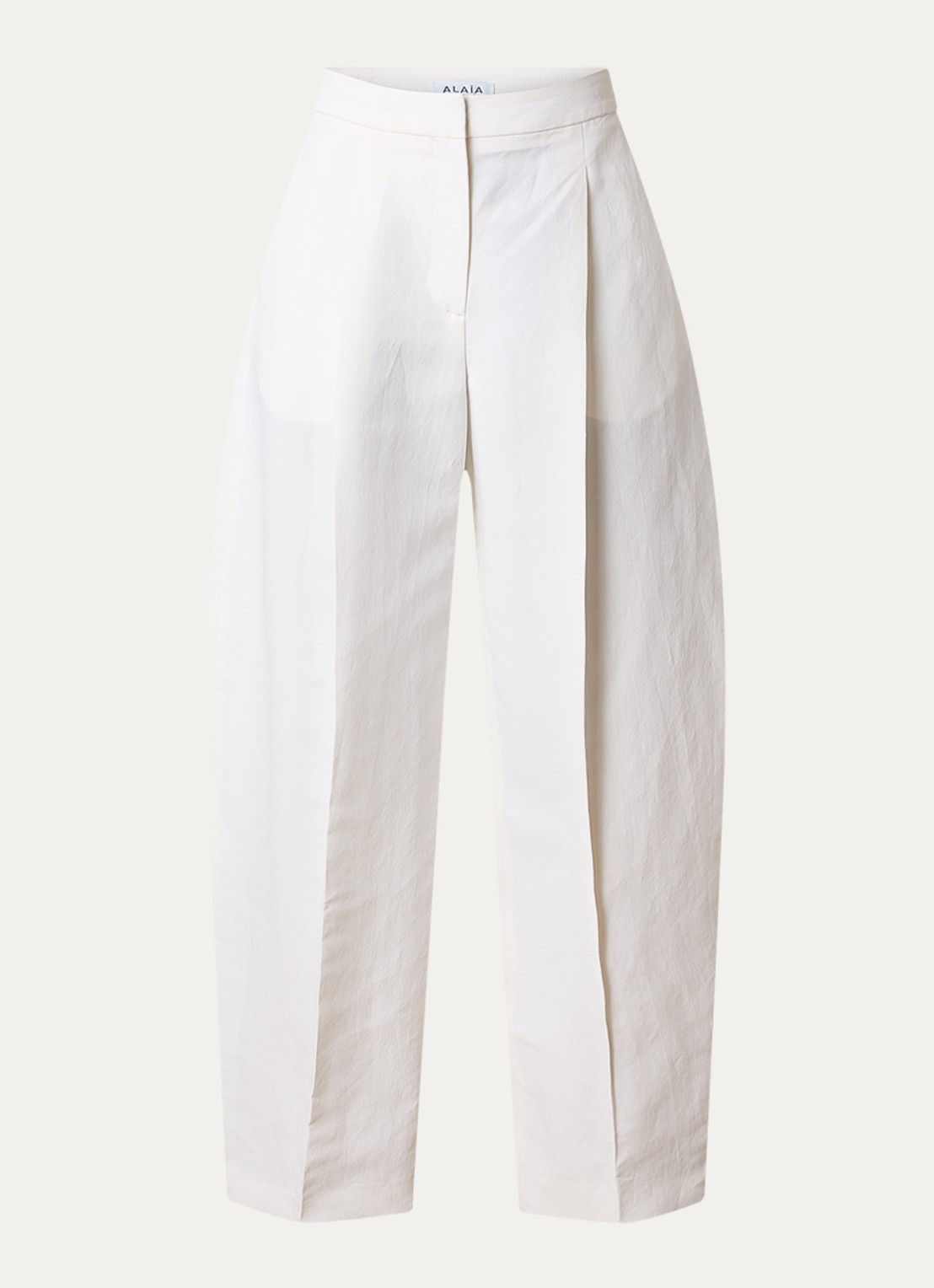 Alaïa High waist loose fit pantalon met steekzakken - voorkant gebroken wit