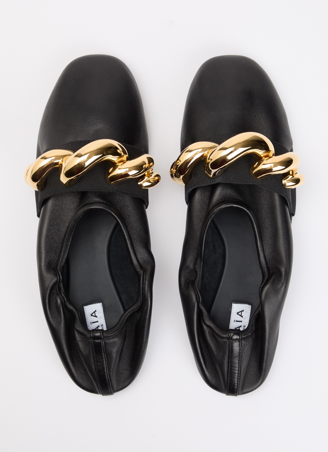Alaïa Jewel ballerina van lamsleer met kettingdetail - detail 4 zwart