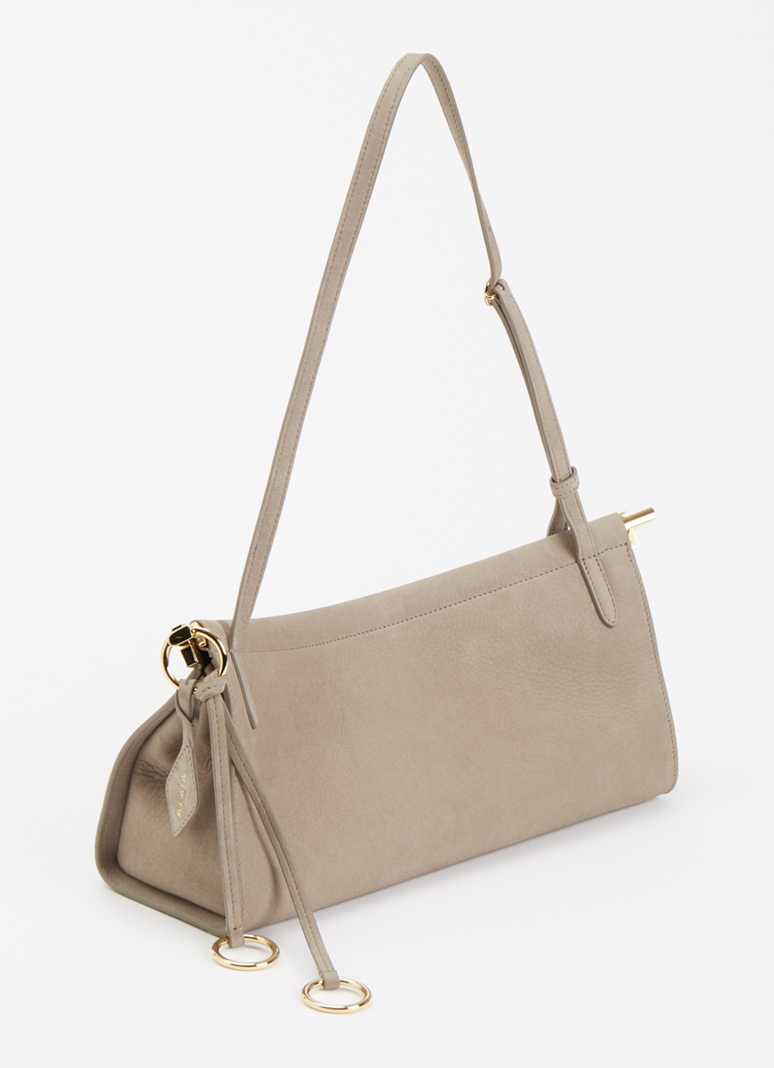 Alaïa Le Click East West Medium schoudertas van nubuck - achterkant 2 taupe