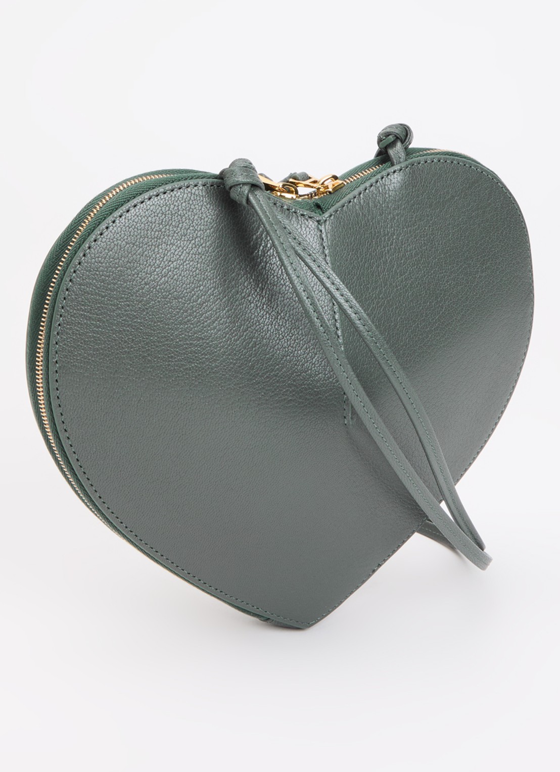 Alaïa Le Coeur crossbodytas van geitenleer met details van geitensuède - achterkant 5 donkergroen
