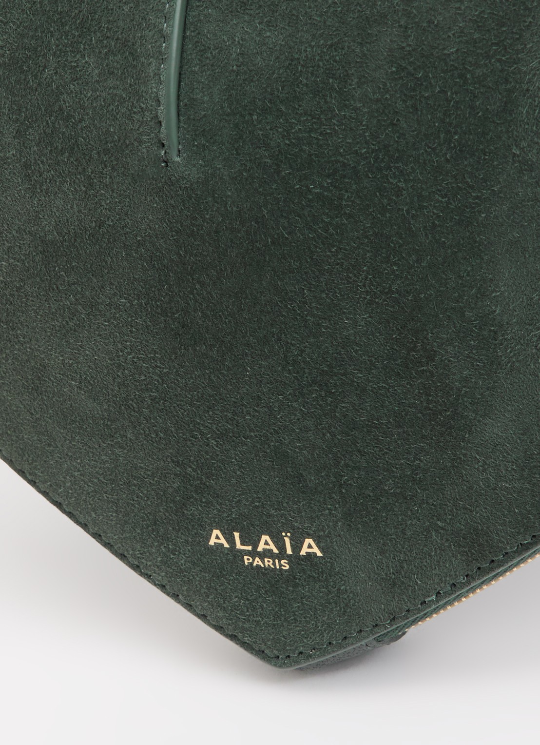 Alaïa Le Coeur crossbodytas van geitenleer met details van geitensuède - detail 3 donkergroen
