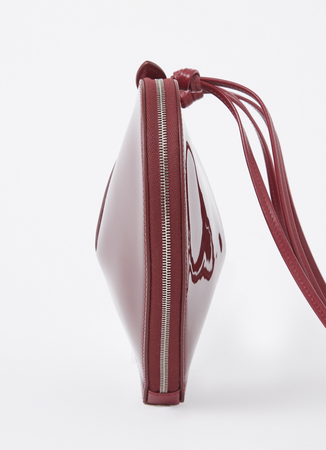 Alaïa Le Coeur crossbodytas van kalfsleer  - detail 4 bordeauxrood