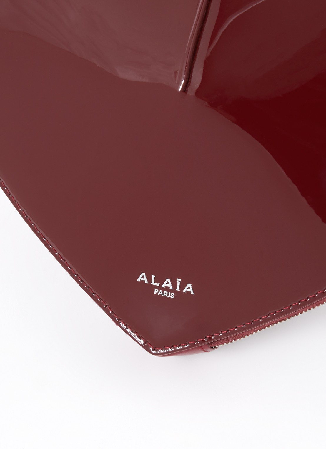 Alaïa Le Coeur crossbodytas van kalfsleer  - detail 5 bordeauxrood