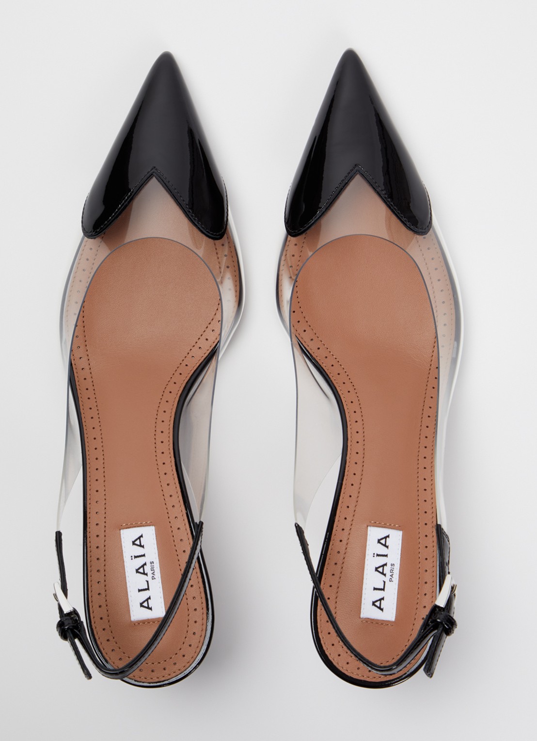 Alaïa Le Coeur slingback van patent kalfsleer  - detail 4 zwart