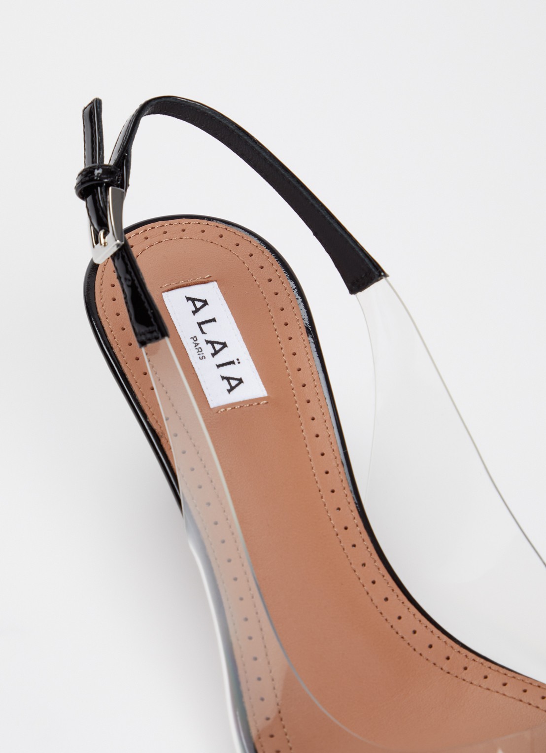 Alaïa Le Coeur slingback van patent kalfsleer  - detail 6 zwart