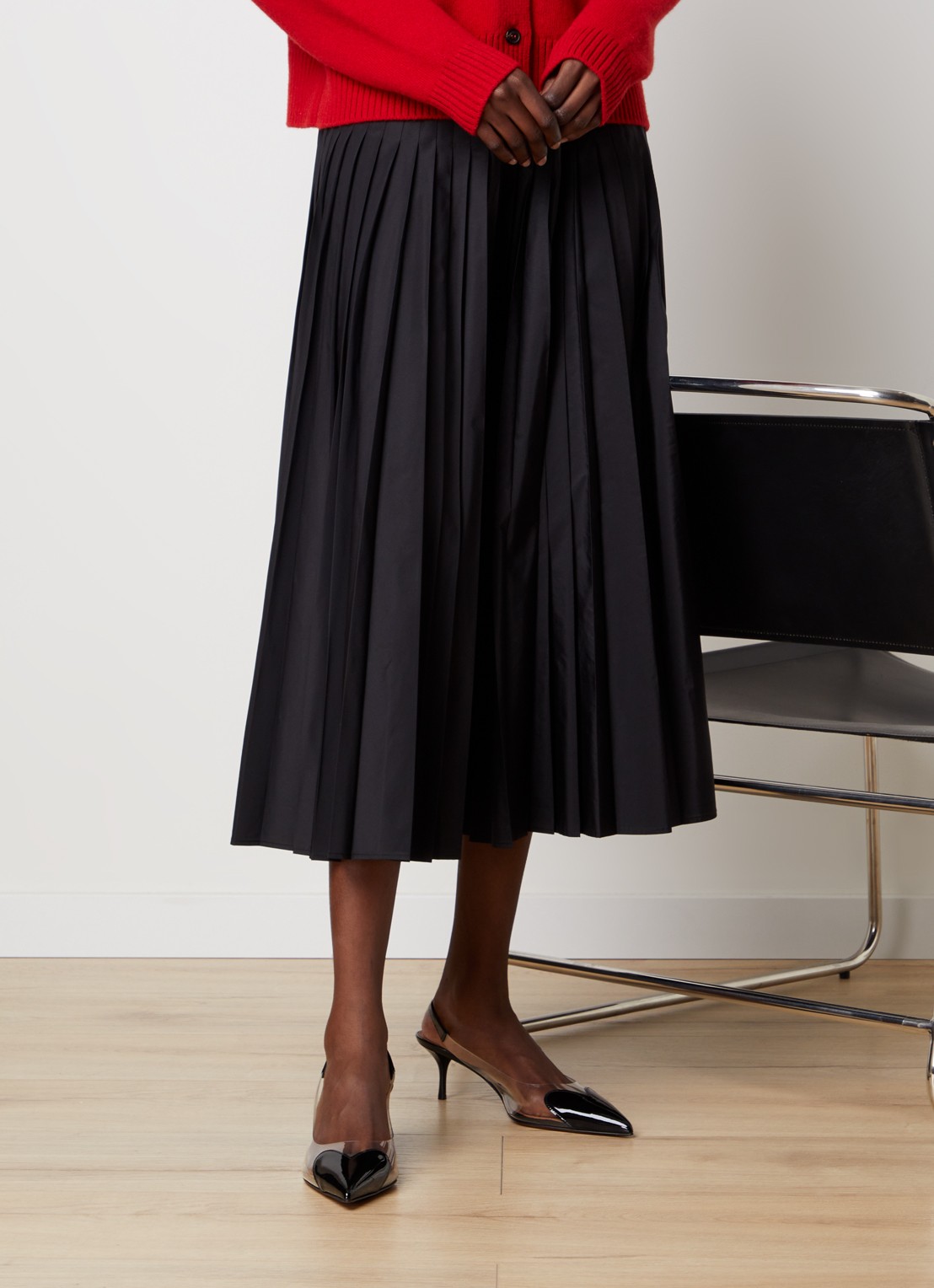 Alaïa Le Coeur slingback van patent kalfsleer  - voorkant 7 zwart