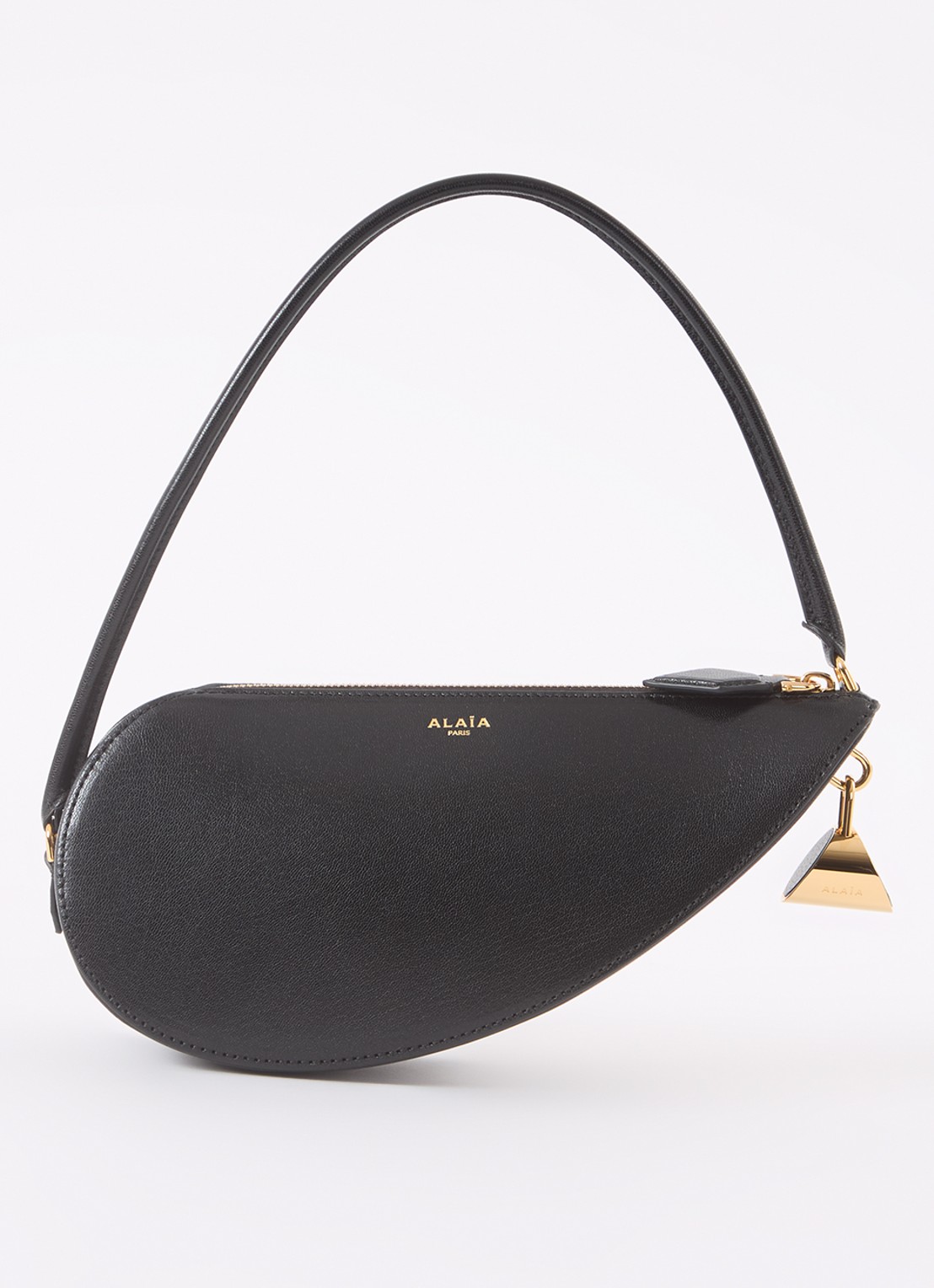 Alaïa Le Demi-Coeur S schoudertas van geitenleer - voorkant 4 zwart