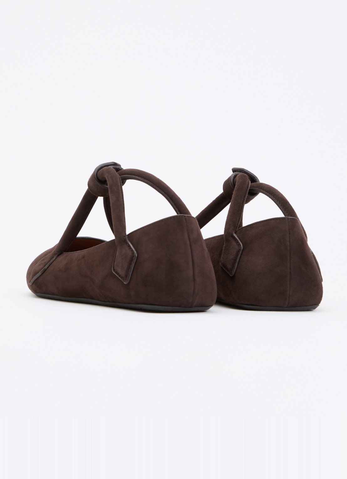 Alaïa Le Teckel ballerina van geitensuède - achterkant 5 donkerbruin