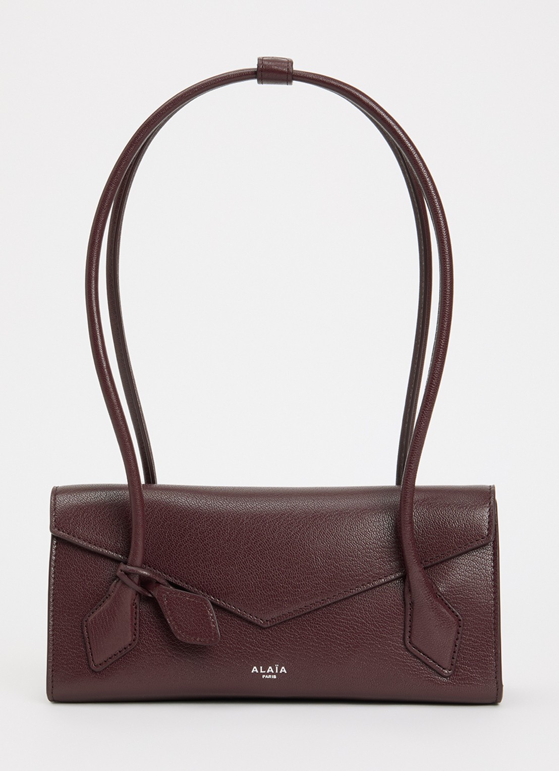 Alaïa Le Teckel Flap Small schoudertas van geitenleer - voorkant bordeauxrood