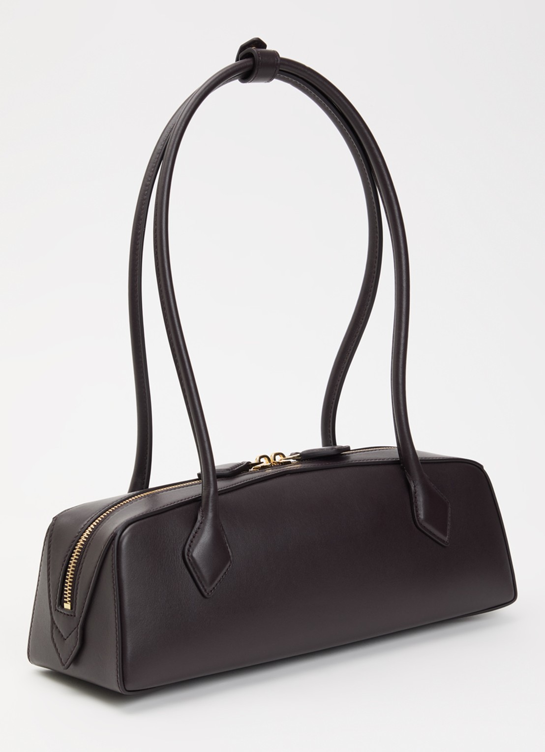 Alaïa Le Teckel Medium schoudertas van geitenleer - achterkant 6 cognac