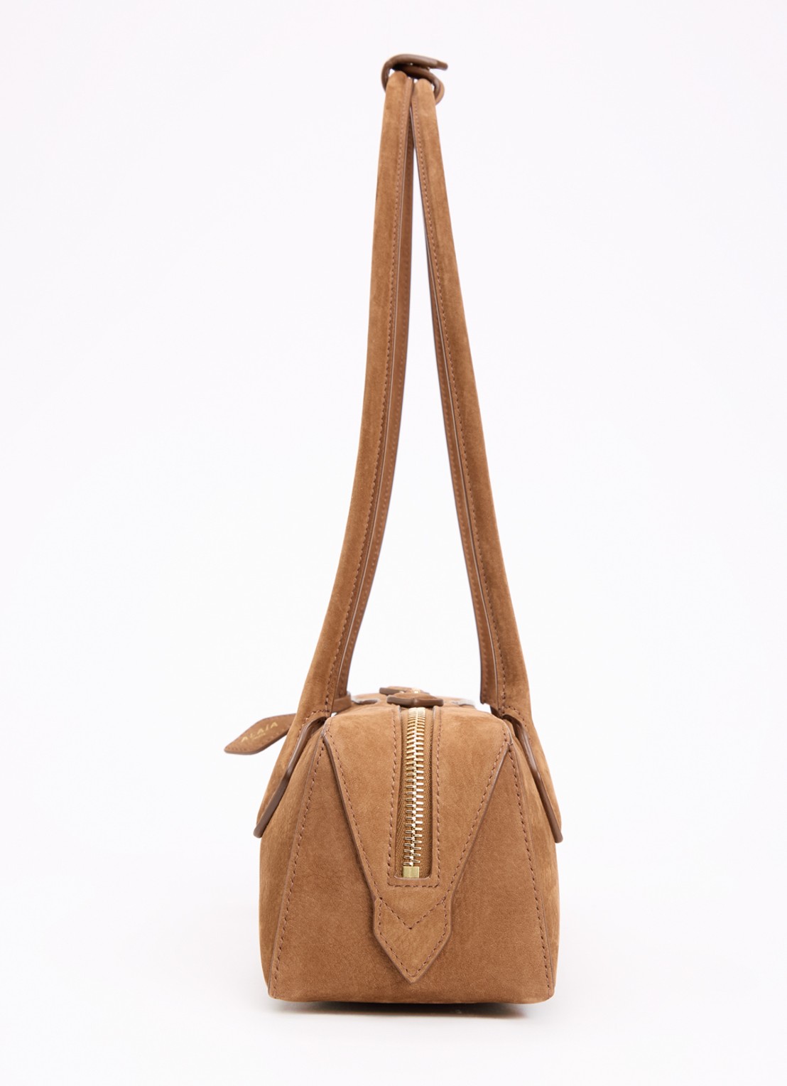 Alaïa Le Teckel Medium schoudertas van nubuck - detail 2 roestbruin