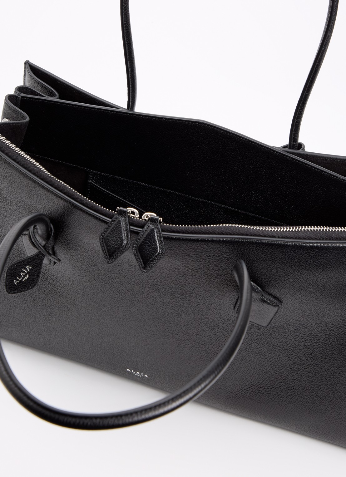 Alaïa Le Teckel shopper van kalfsleer - detail zwart