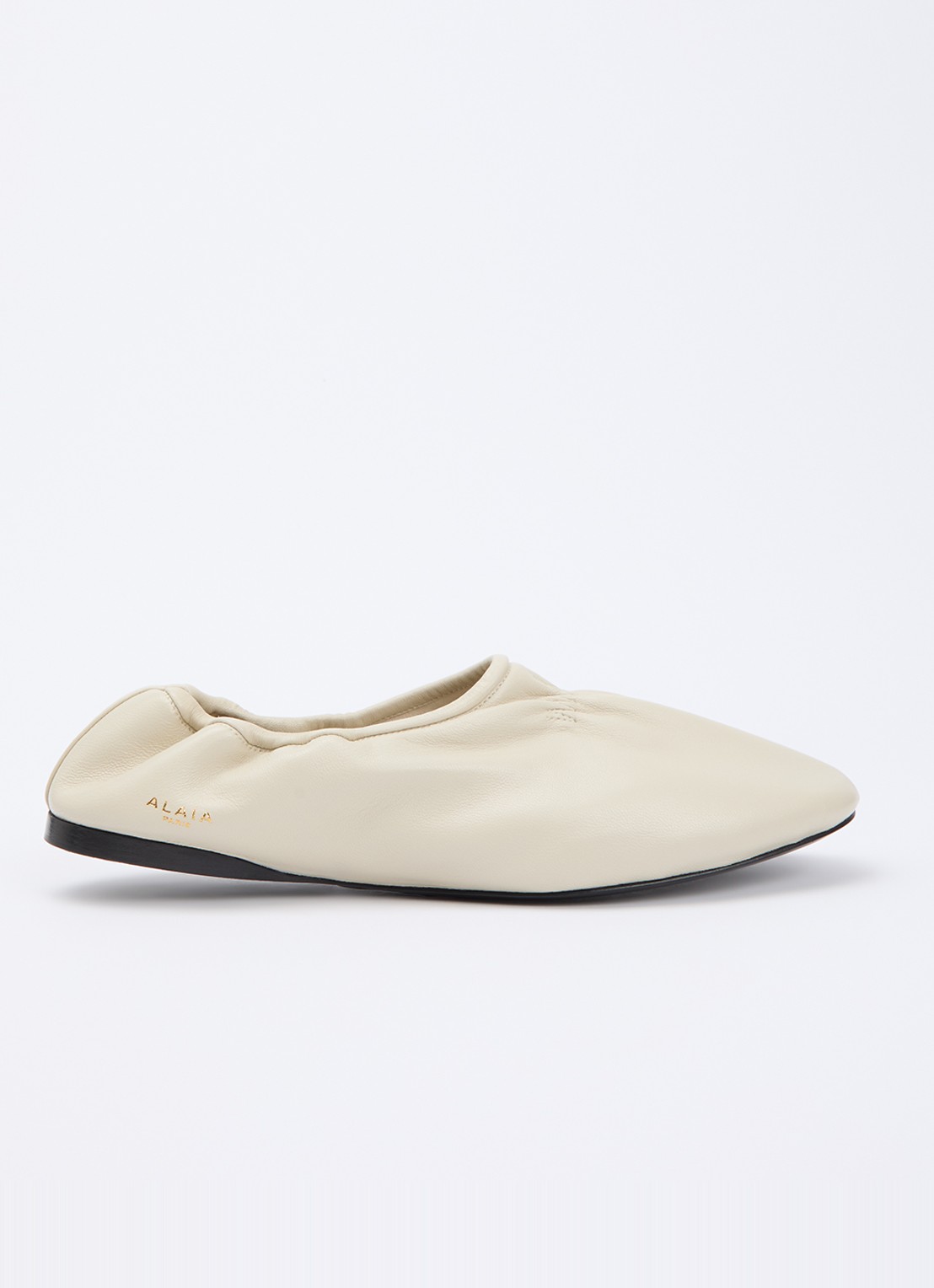 Alaïa Lune ballerina van leer - voorkant 5 creme