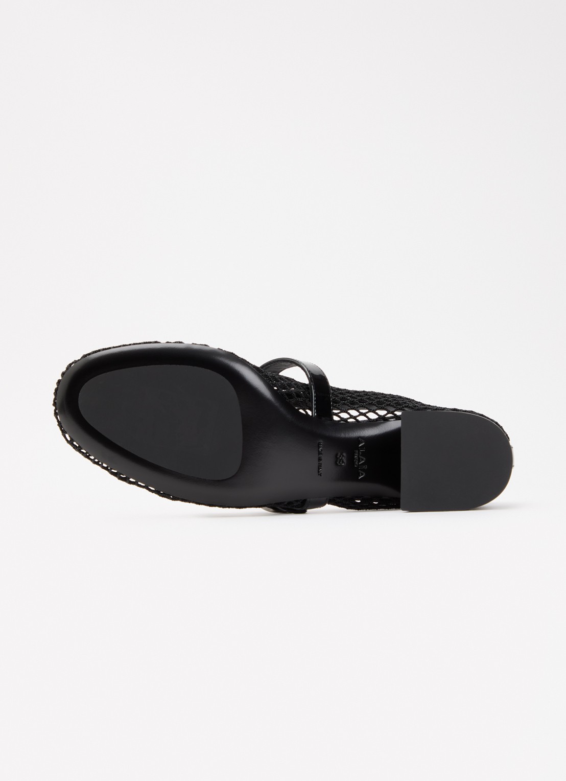Alaïa Mary Jane pump met opengewerkt dessin en leren details - detail 4 zwart