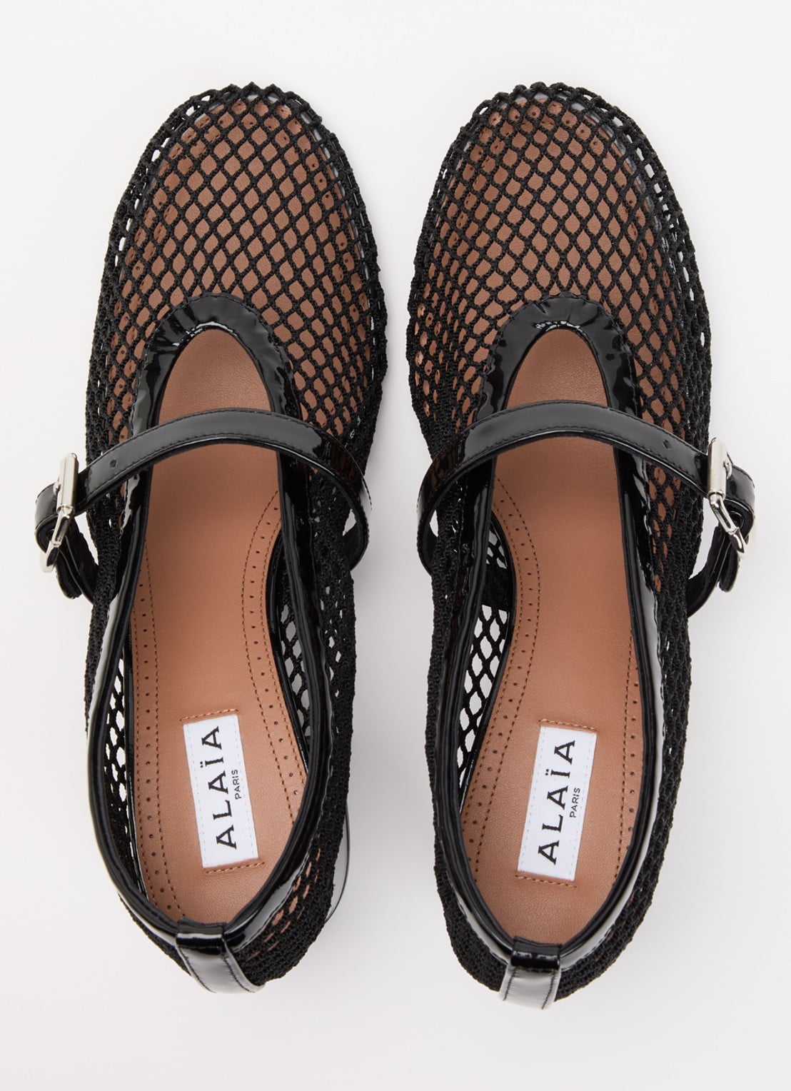 Alaïa Mary Jane pump met opengewerkt dessin met details van leer  - detail 2 zwart