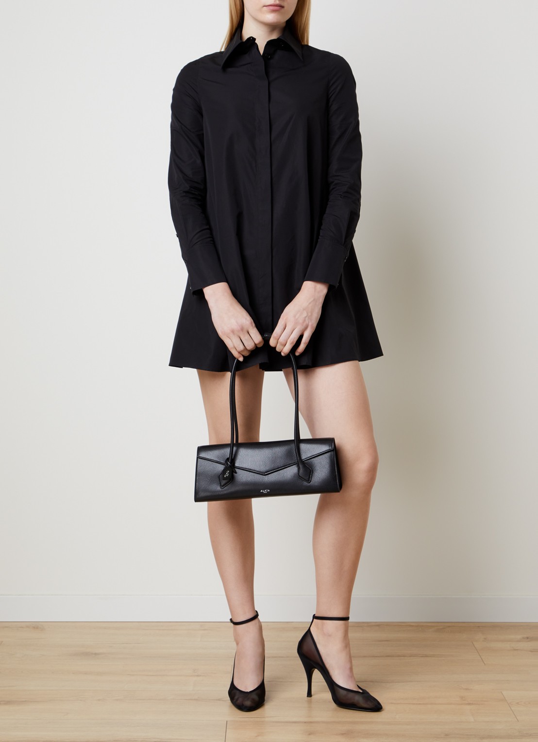 Alaïa Mini blousejurk - voorkant 2 zwart