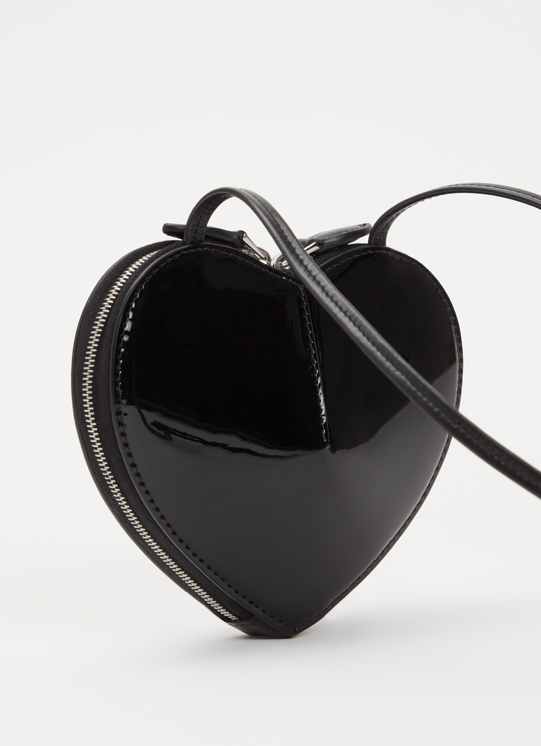 Alaïa Mini Le Coeur crossbodytas van kalfsleer met lakfinish  - achterkant zwart