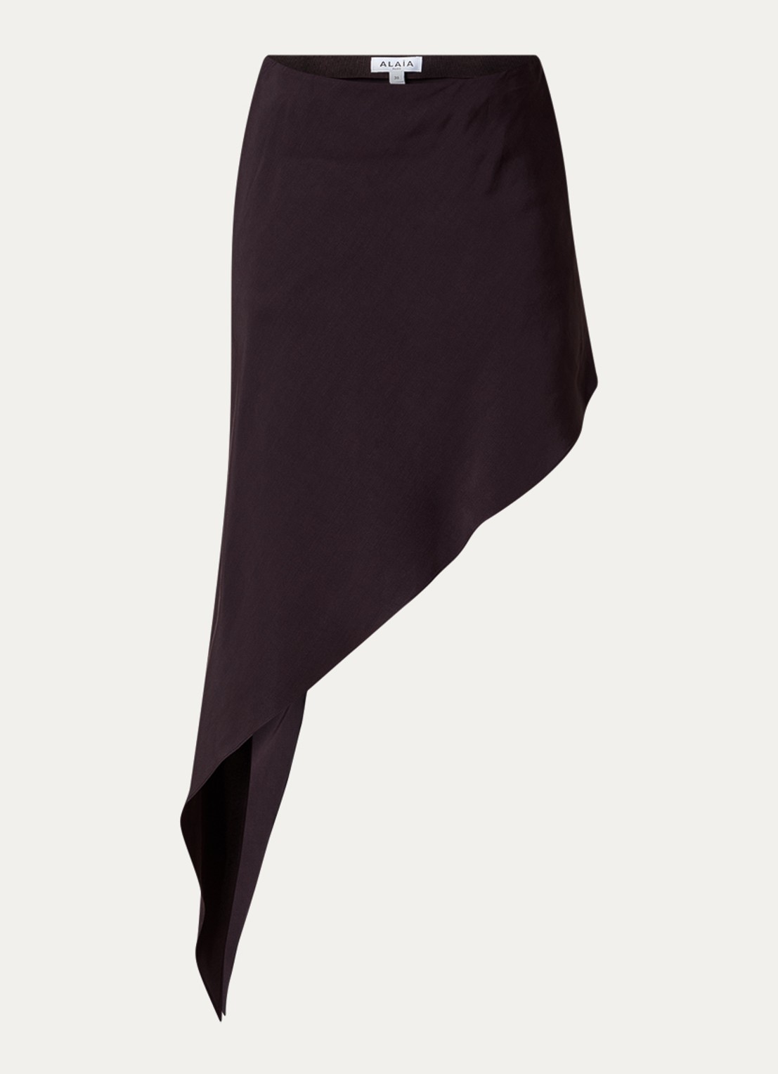 Alaïa Minirok met asymmetrische zoom - voorkant 2 donkerbruin