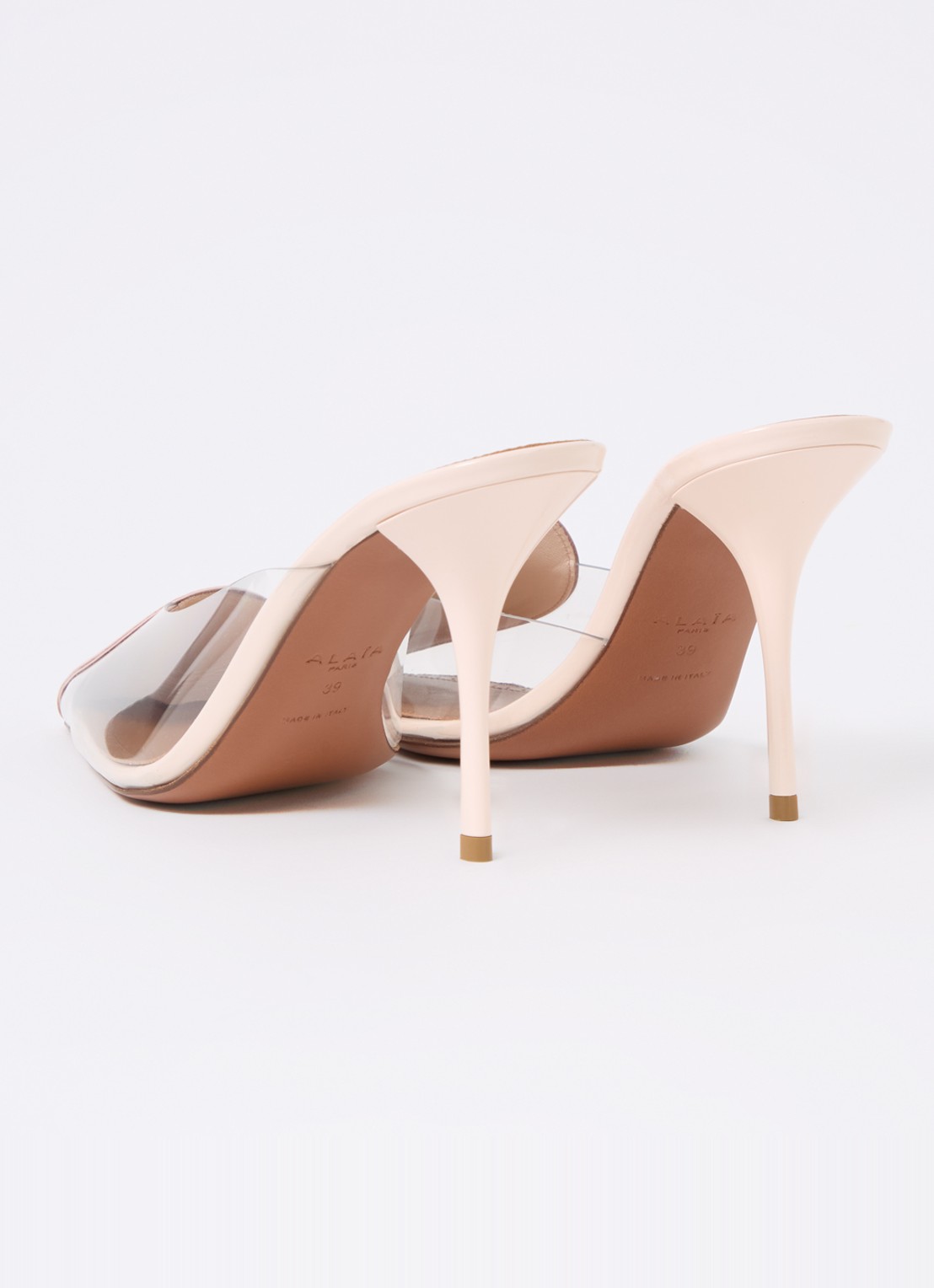Alaïa Muiltje met kalfsleren details - achterkant 6 lichtroze