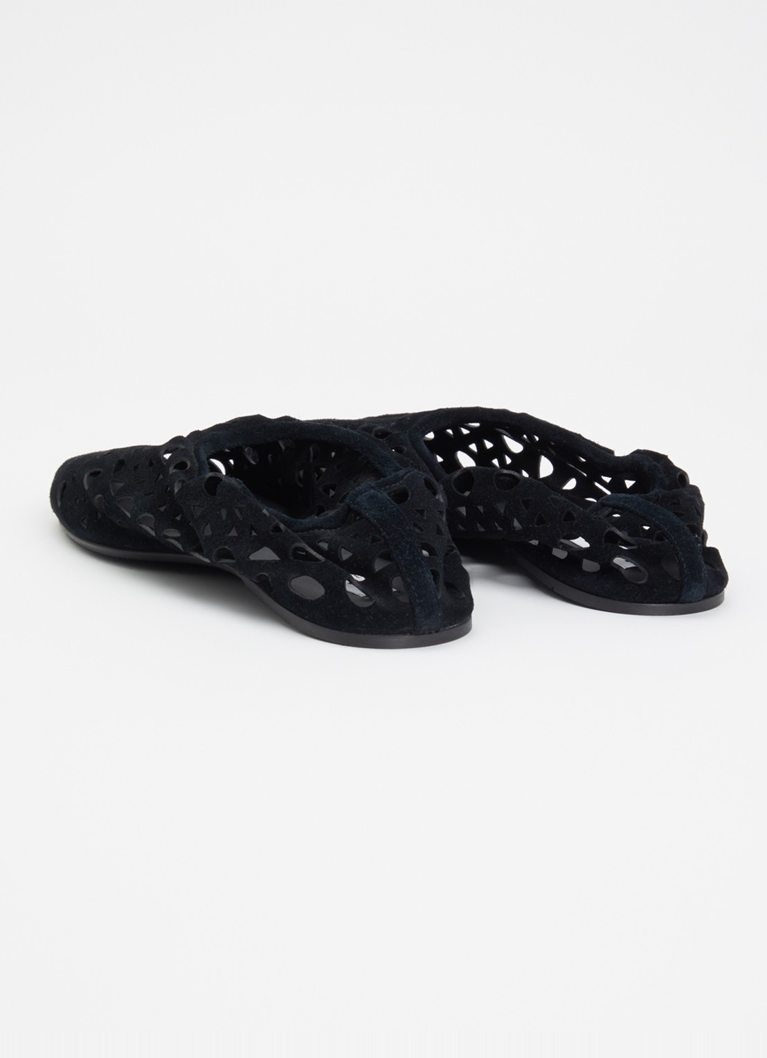 Alaïa Neo Vienne ballerina van lamssuède met cut-out detail - achterkant 2 zwart