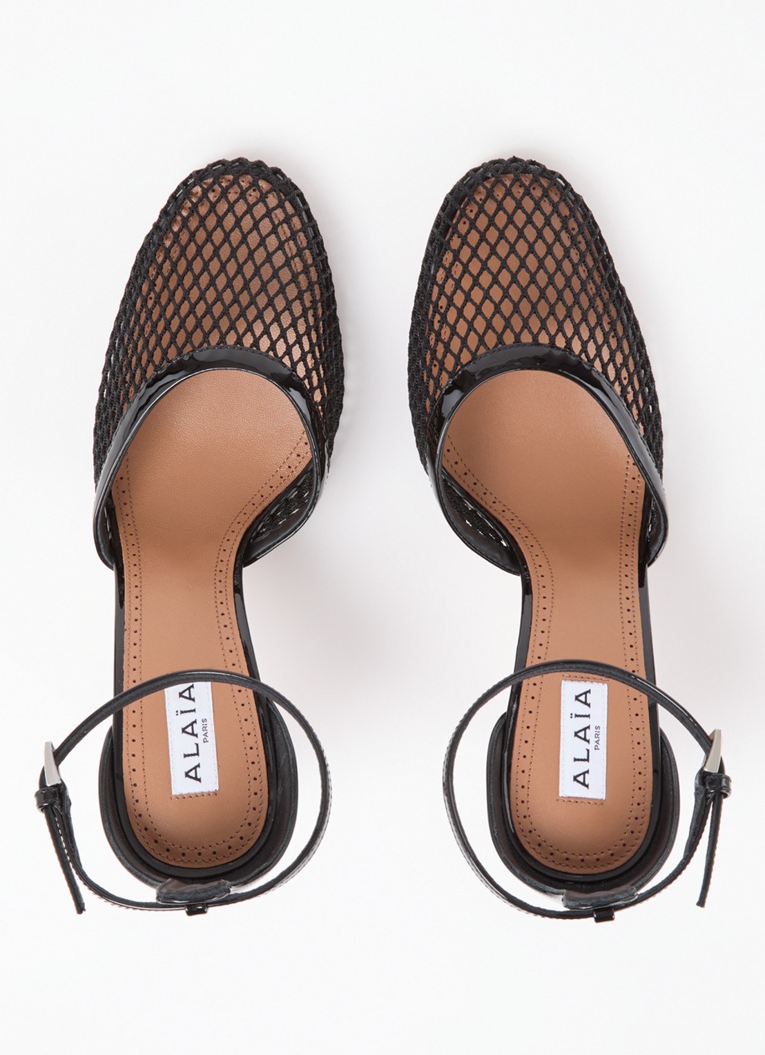 Alaïa Pump van mesh met kalfsleren details - detail 5 zwart