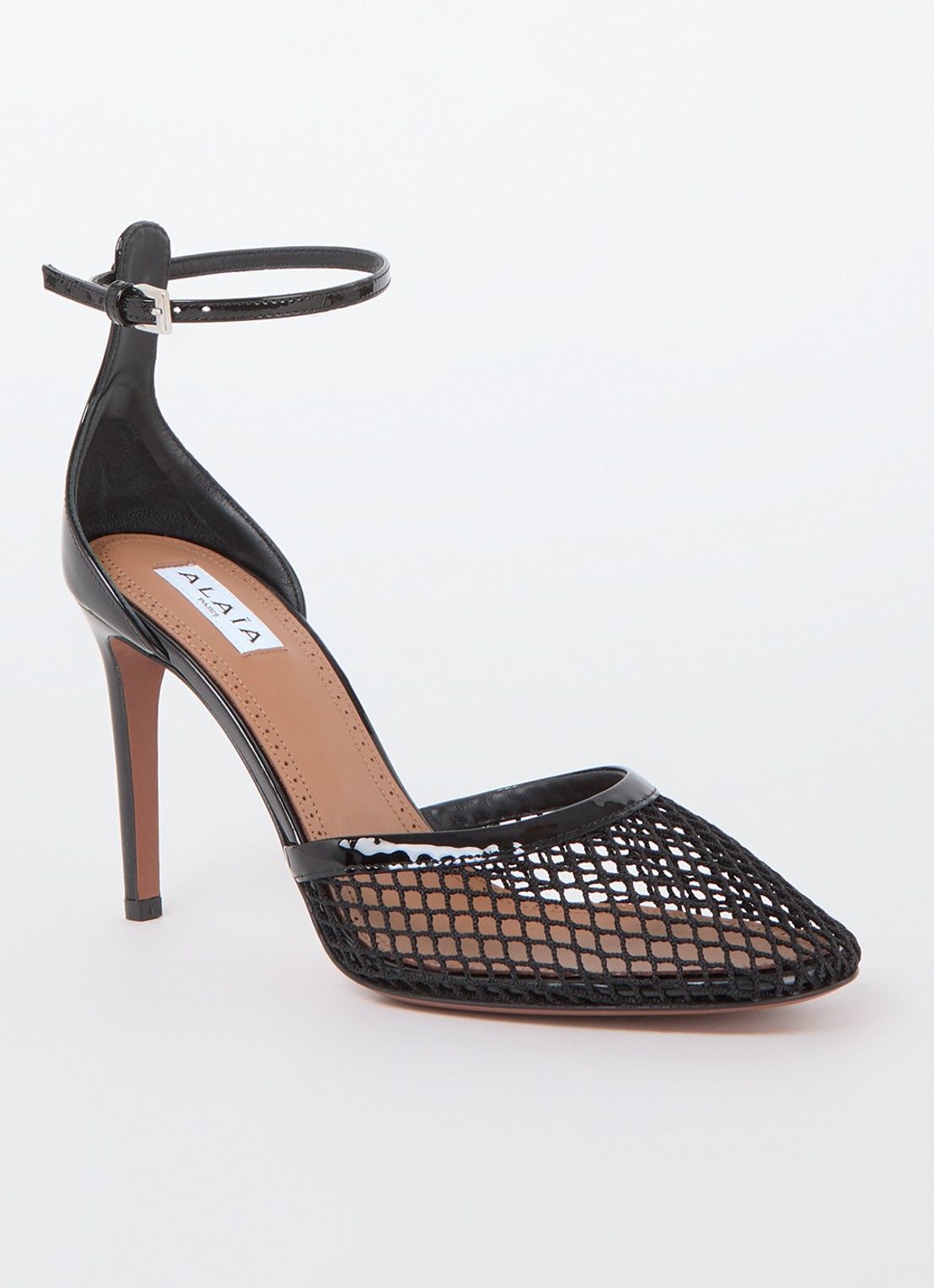 Alaïa Pump van mesh met kalfsleren details - voorkant 2 zwart