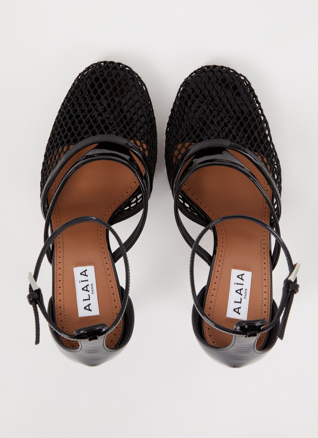 Alaïa Pump van mesh met kalfsleren details - detail 3 zwart