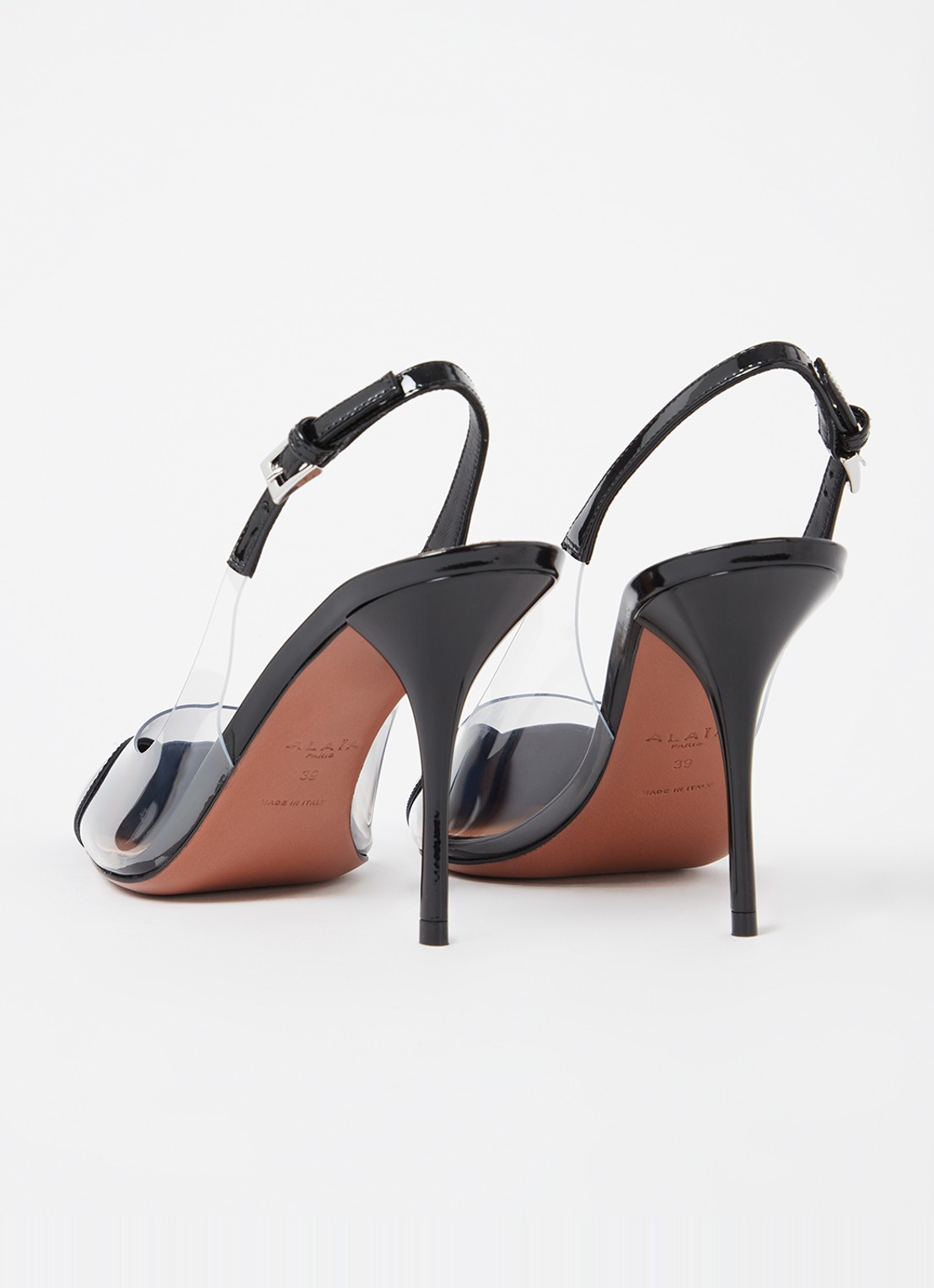 Alaïa Slingback met kalfsleren details - achterkant zwart