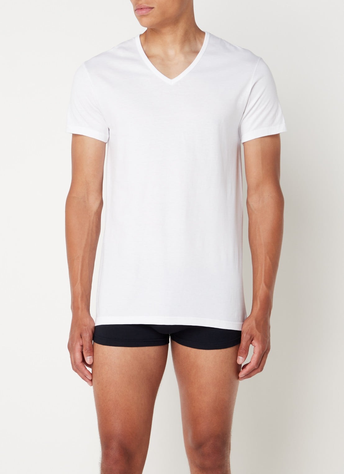 Alan Red Dean slim fit T-shirt met diepe V-hals in 2-pack - voorkant 2 wit