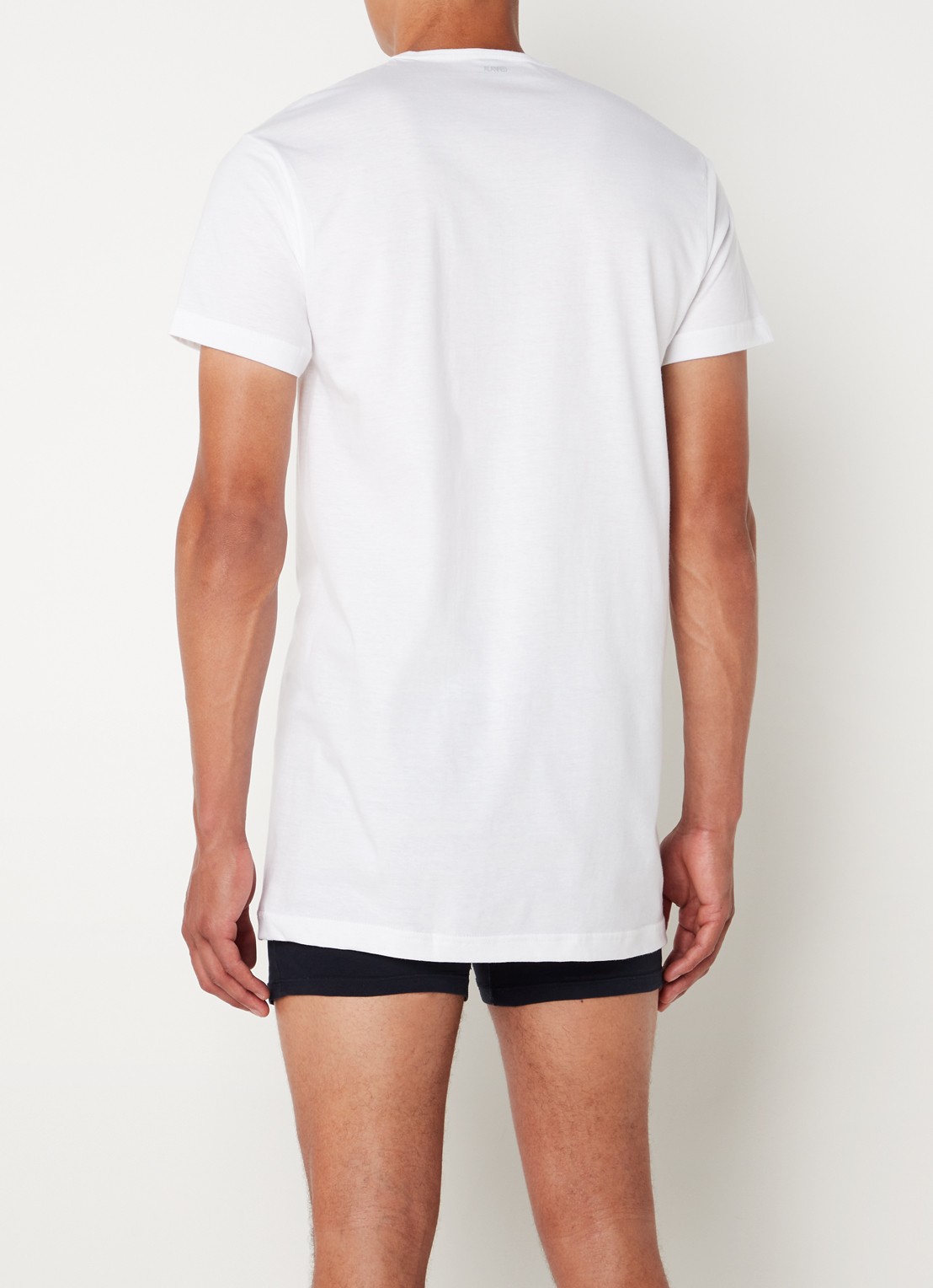 Alan Red Derby Long fit T-shirt met ronde hals in 2-pack - achterkant 4 wit
