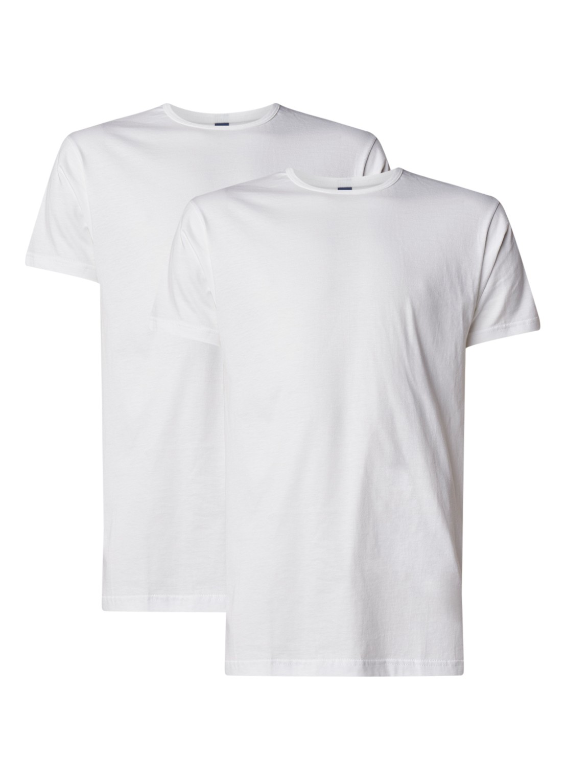 Alan Red Derby T-shirt met ronde hals in 2-pack - voorkant wit