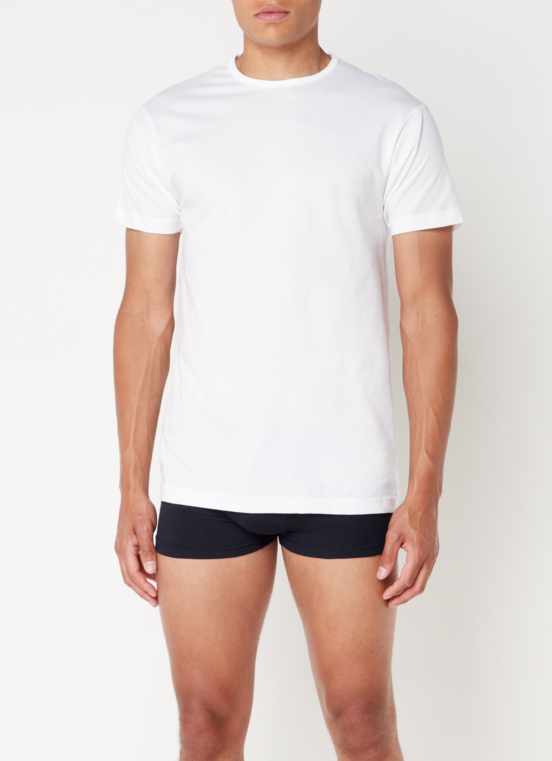 Alan Red Derby T-shirt van katoen in 5-pack - voorkant 4 wit
